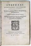 (GALENUS, CLAUDIUS.) Stephanus of Athens. Explanationes in Galeni priorem librum therapeuticum ad Glauconem. 1554